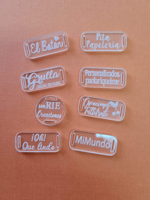 Placas acrilicas para agendas rectangular ovalado