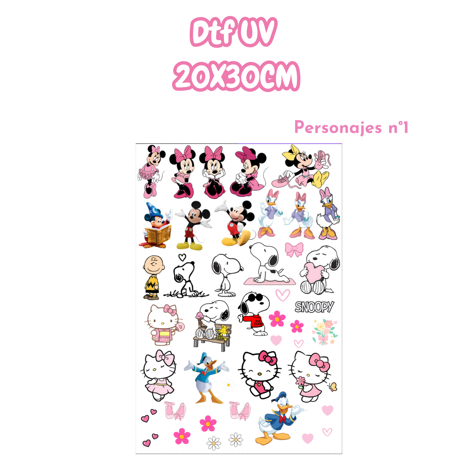 DTF UV 30x20cm Personajes n°1