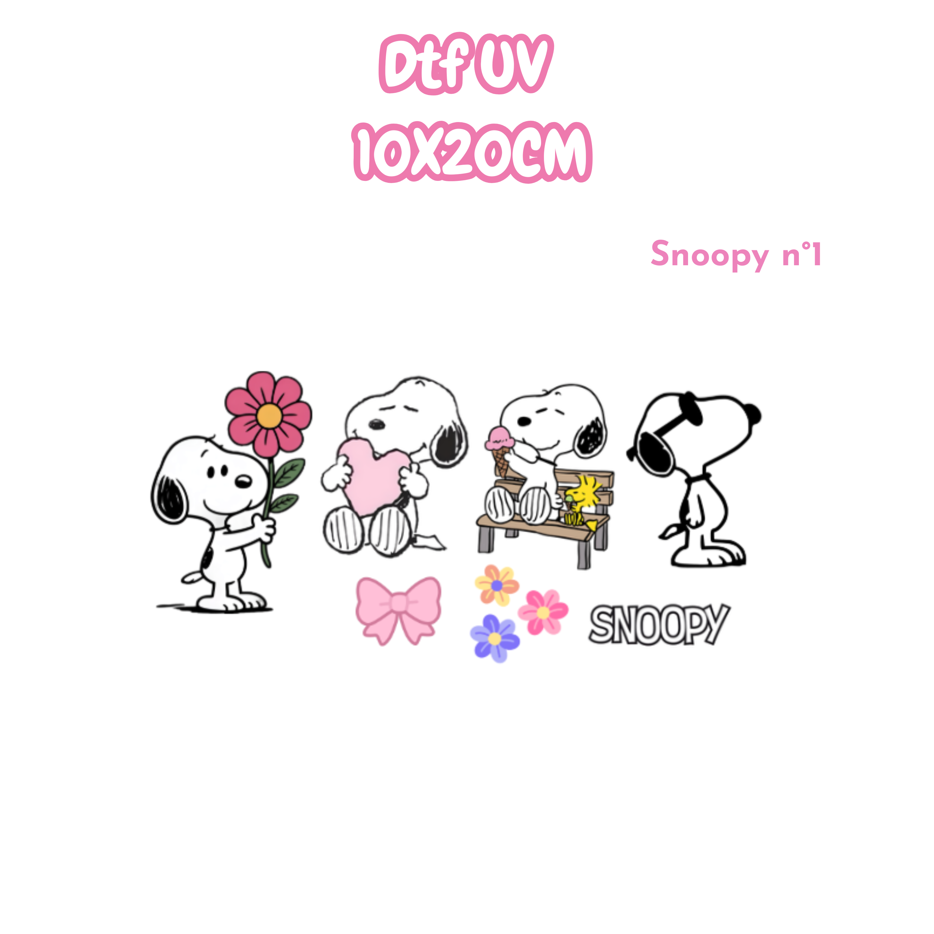 DTF UV 10x20cm Snoopy n°1