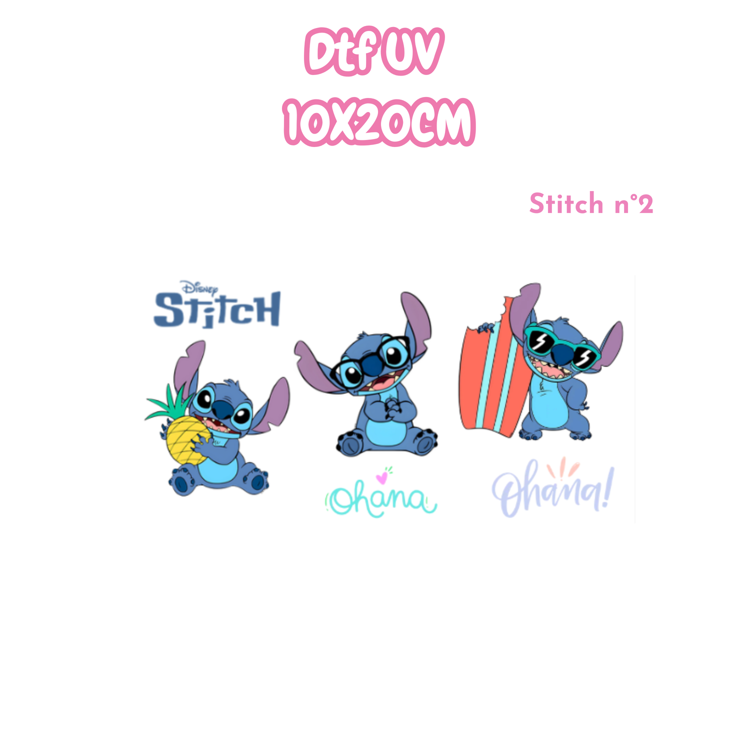DTF UV 10x20cm Stitch n°2