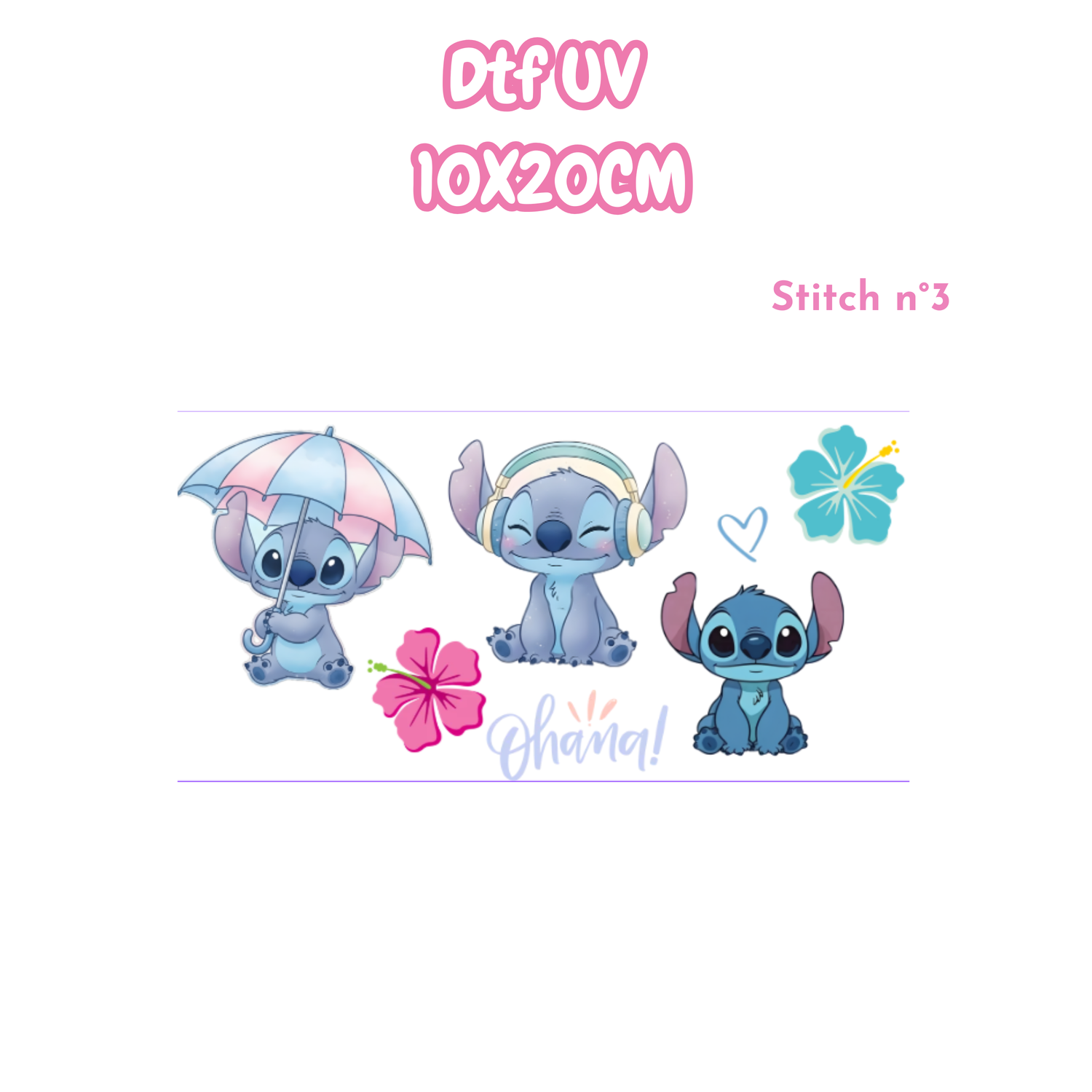 DTF UV 10x20cm Stitch n°3